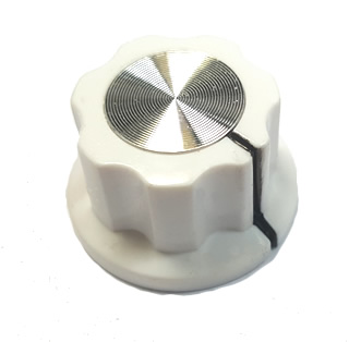 20mm Smooth Fluted Knob - White