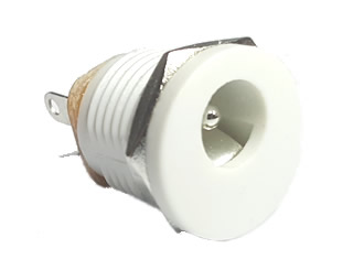 White 2.1mm DC Jack (Switched) - Economy