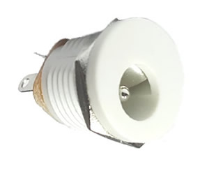 White 2.1mm DC Jack (Switched) - Click Image to Close